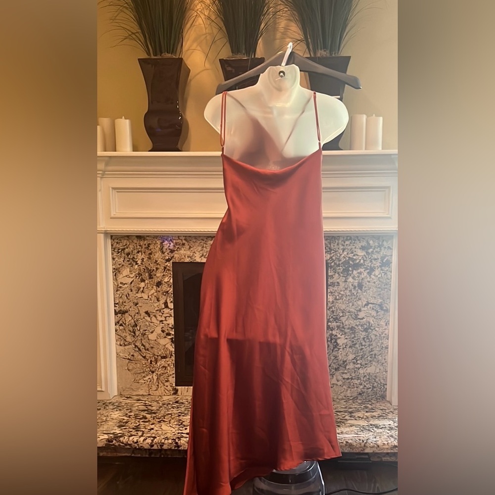 Petal & Pup Rust colored Satin Dress Size 8 - Picture 6 of 13